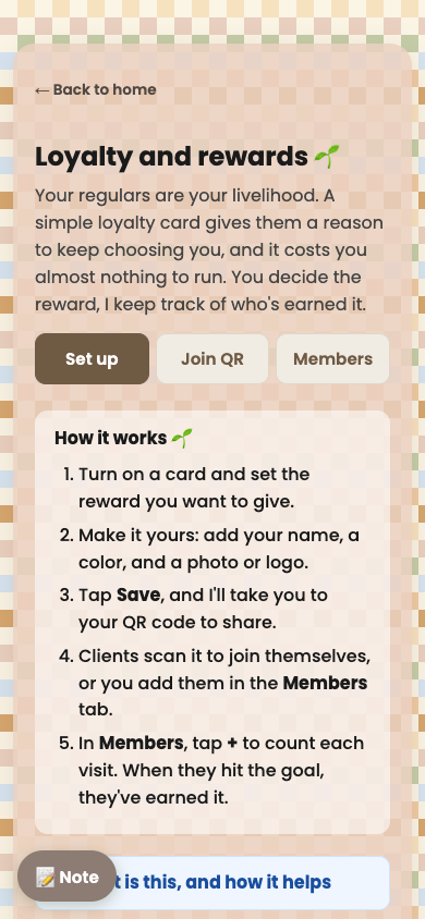 Rooty Loyalty screen